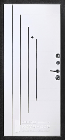 Входная дверь черная с молдингом №38 - внутренняя сторона