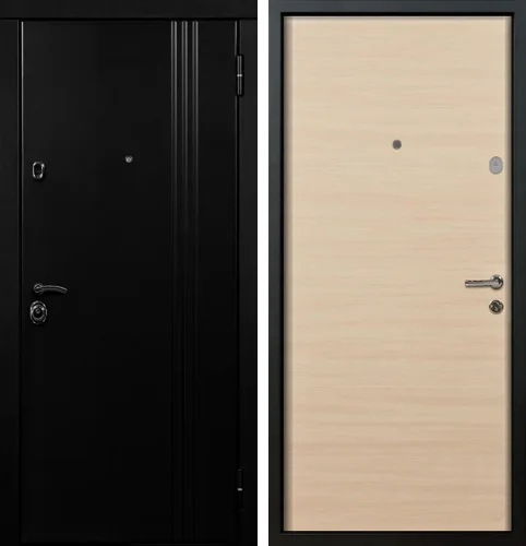 Стальная входная дверь с чёрной панелью №3
