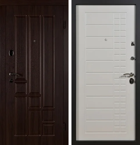 Входная стальная дверь белая внутри №9