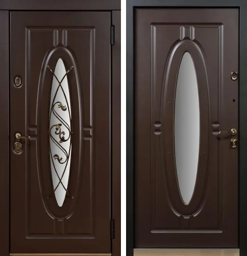 Входная дверь со стеклом в частный дом №13