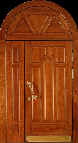 Входная дверь лакированная с аркой №2