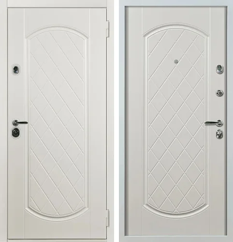 Входная дверь белая снаружи и внутри №41