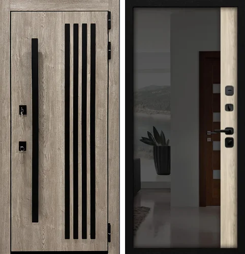 Зеркальная входная дверь в дом №31