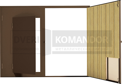 Утеплённые  гаражные ворота с вагонкой и калиткой