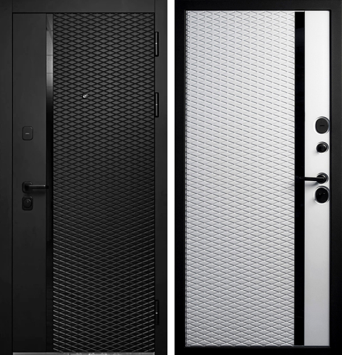 Черная матовая входная дверь №85
