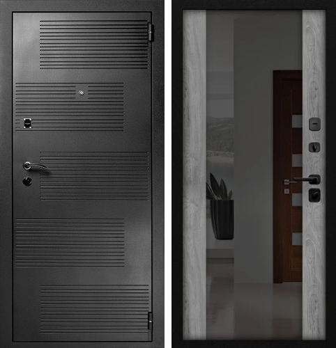 Дверь входная звукоизоляционная металлическая с зеркалом №29