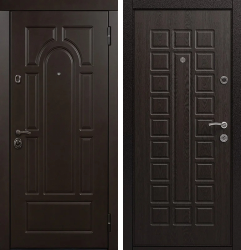 Входная дверь тёмно-коричневая с двух сторон №4