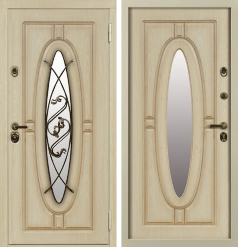 Входная дверь со шпоном и окном №6