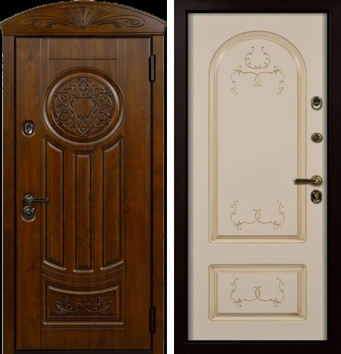 Арочная металлическая дверь для загородного дома №7