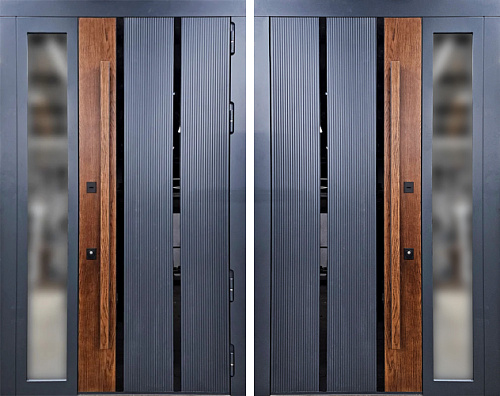 Входная дверь для дома со стеклом №29