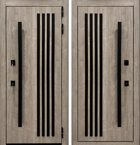 Входная дверь лофт с высокой ручкой №108