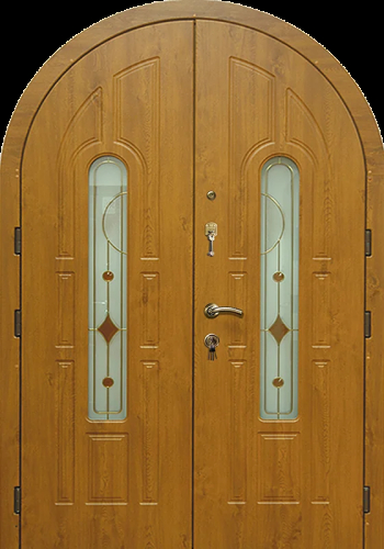 Входная дверь в дом арочная №56