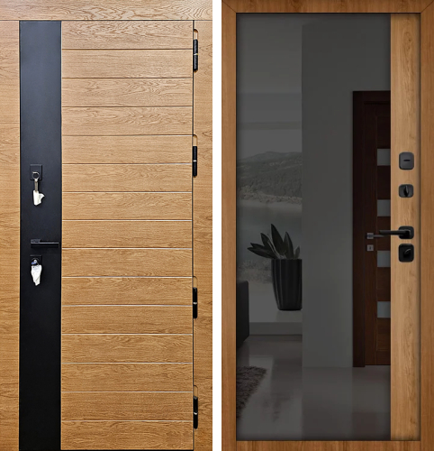 Входная дверь звукоизоляционная с зеркалом №28