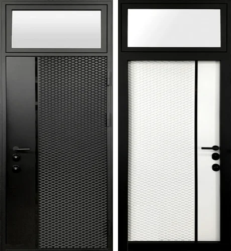 Высокая дверь со стеклянной фрамугой №20