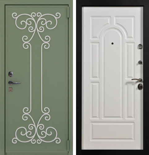 Дверь входная металлическая с элементами ковки №20