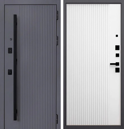 Входная дверь с большой вертикальной штангой во всю высоту №9