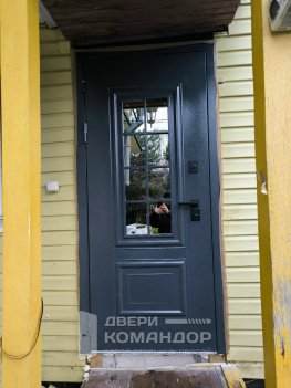 Металлическая входная дверь металлофилёнка Термо Арктика с окном АСД