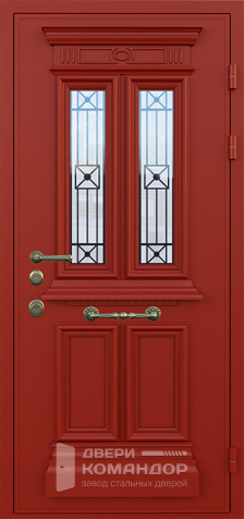 Дверь металлическая входная красная №19 - наружная сторона